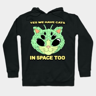 Green Alien Cat Hoodie